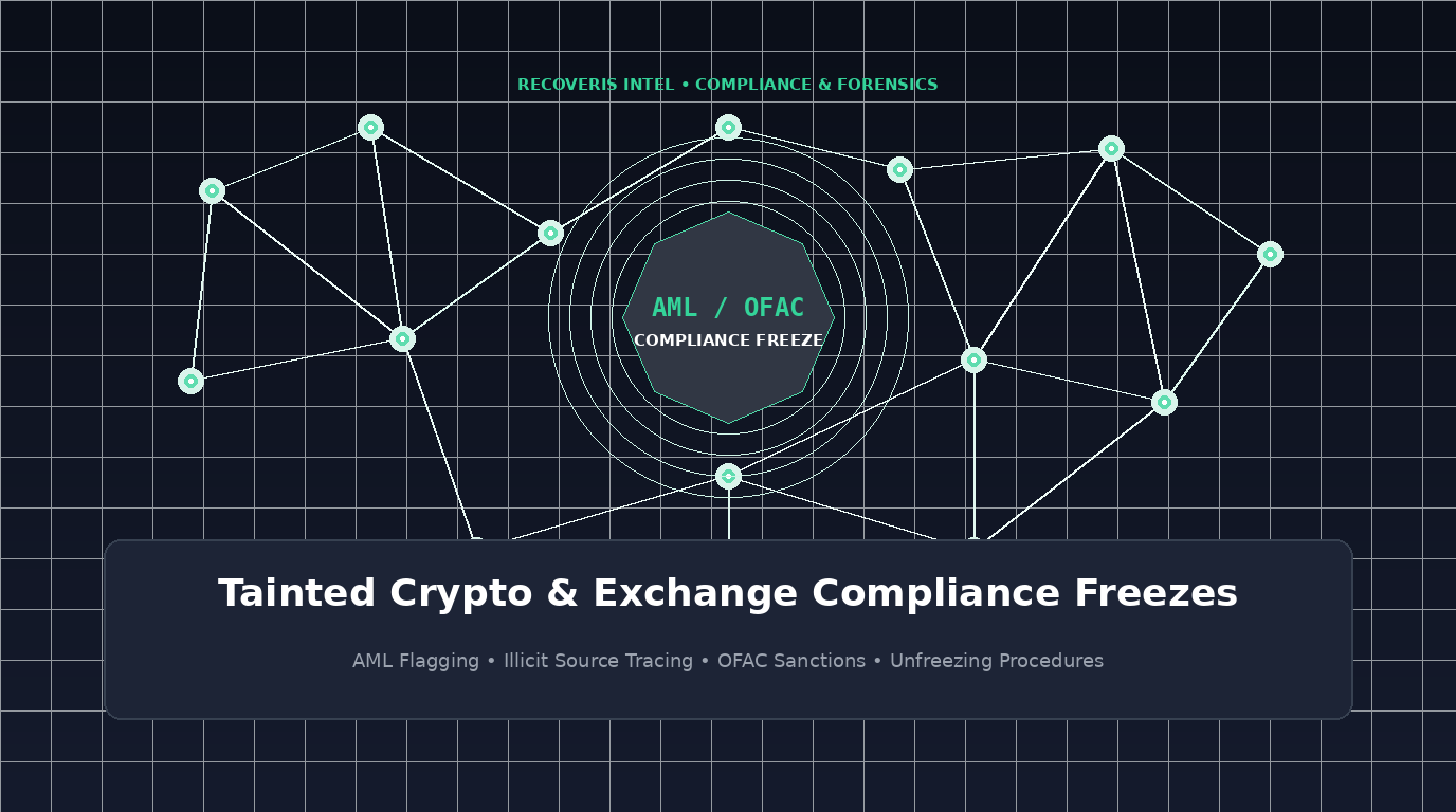 Criptomonedas manchadas y bloqueos de cumplimiento en exchanges: qué hacer si tus fondos son congelados por alertas AML, OFAC o fuentes ilícitas